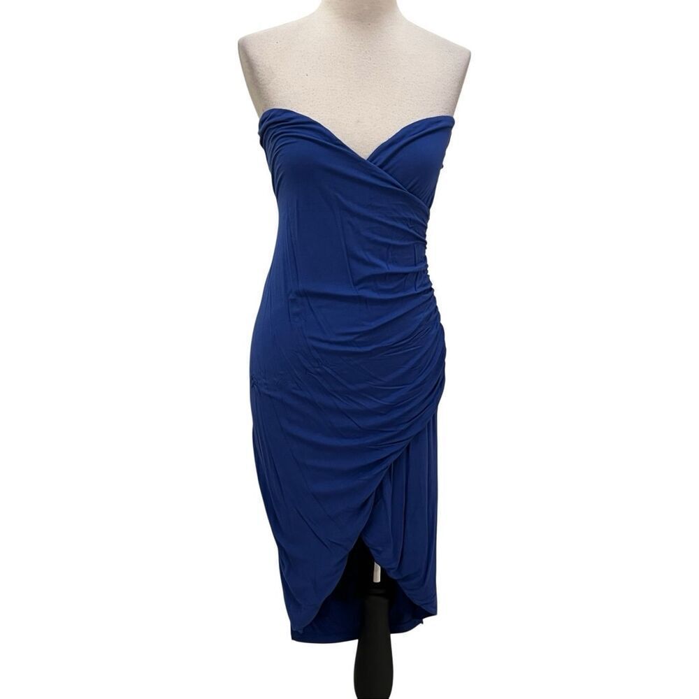 Lovers And Friends Women's Natoma Ruched High Low Midi Dress Royal Blue Small
